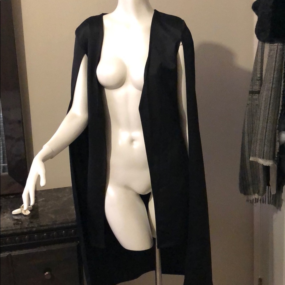 Black satin cape